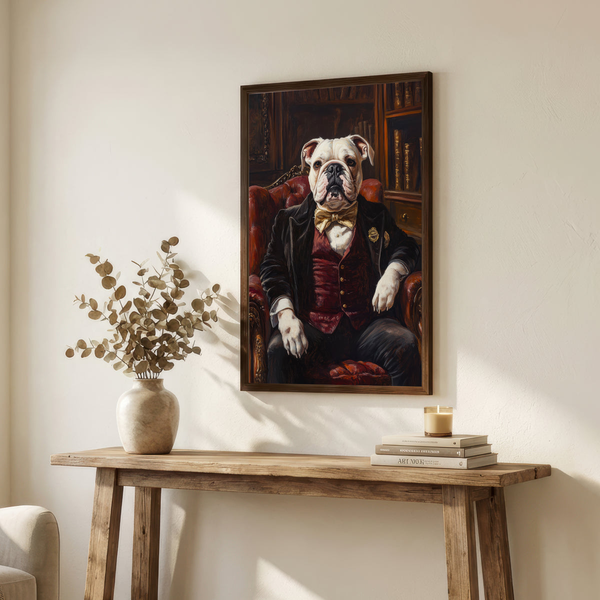 Bulldog Gentleman Dark Academia Art Print