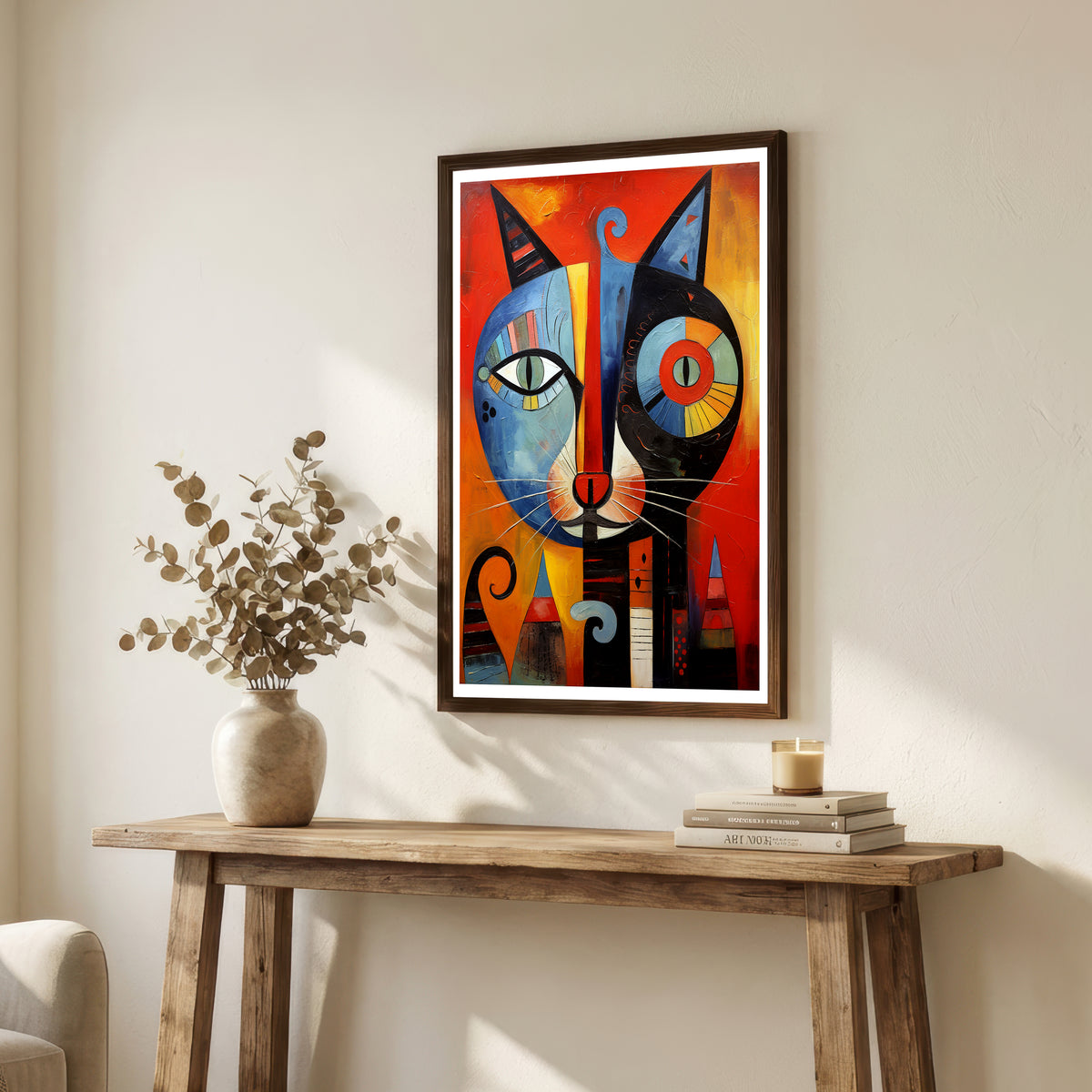 Abstract Two Cat Art Print