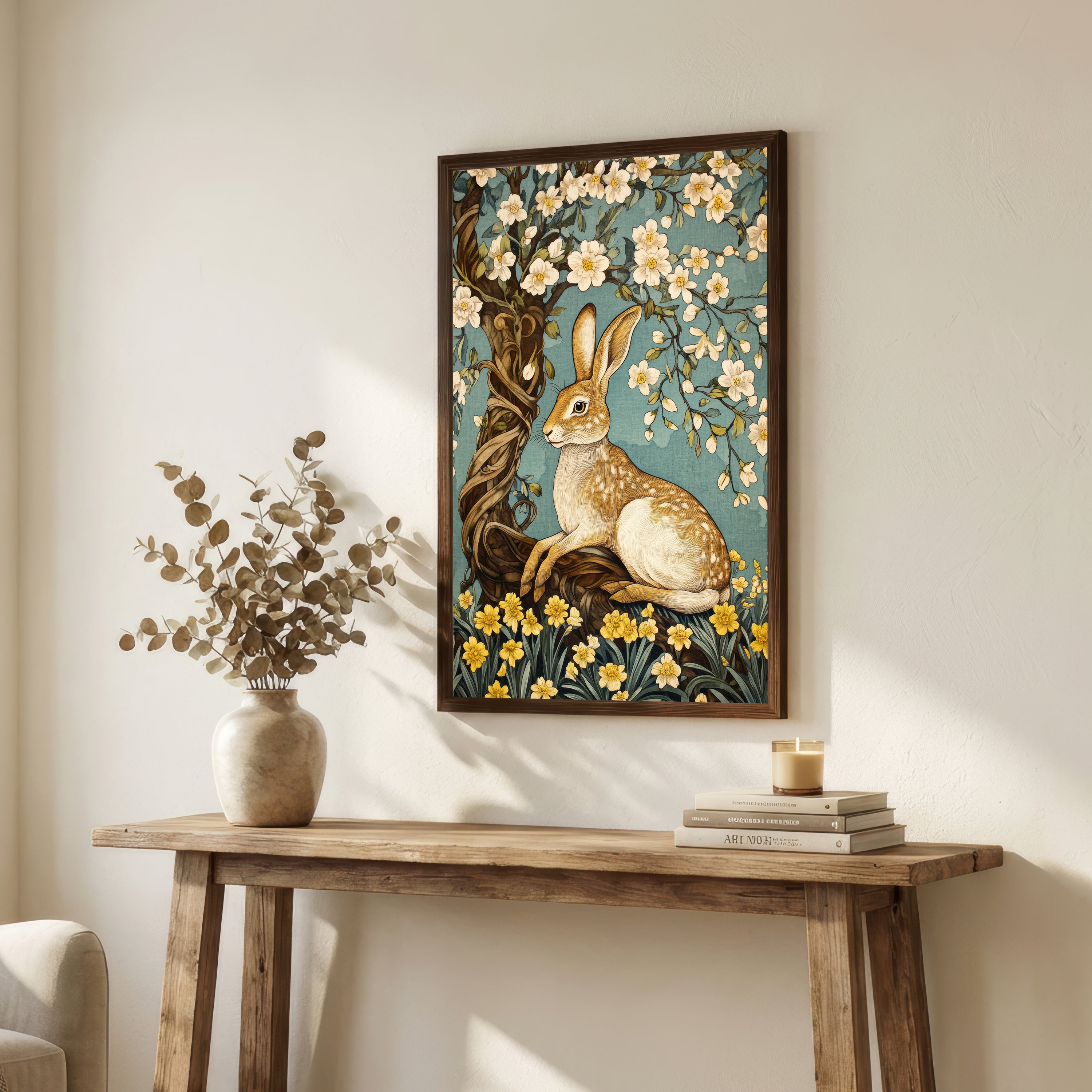 William Morris Inspired Rabbit Art Print