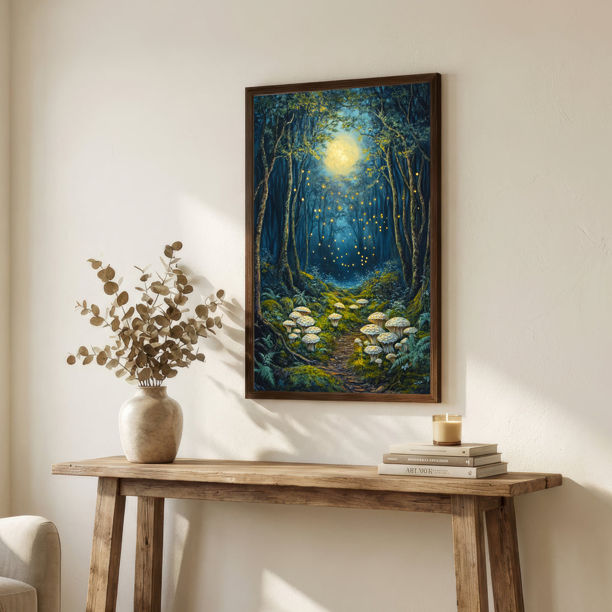 Enchanted Moonlit Forest Art Print
