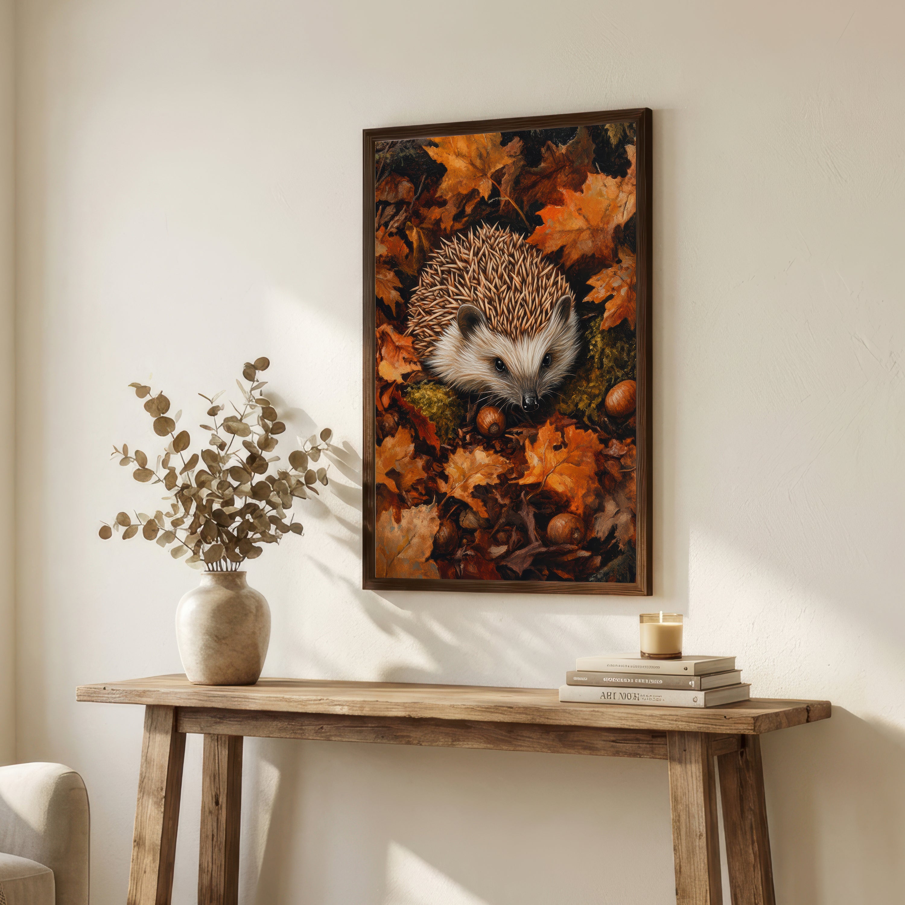 Autumn Hedgehog Woodland Art Print