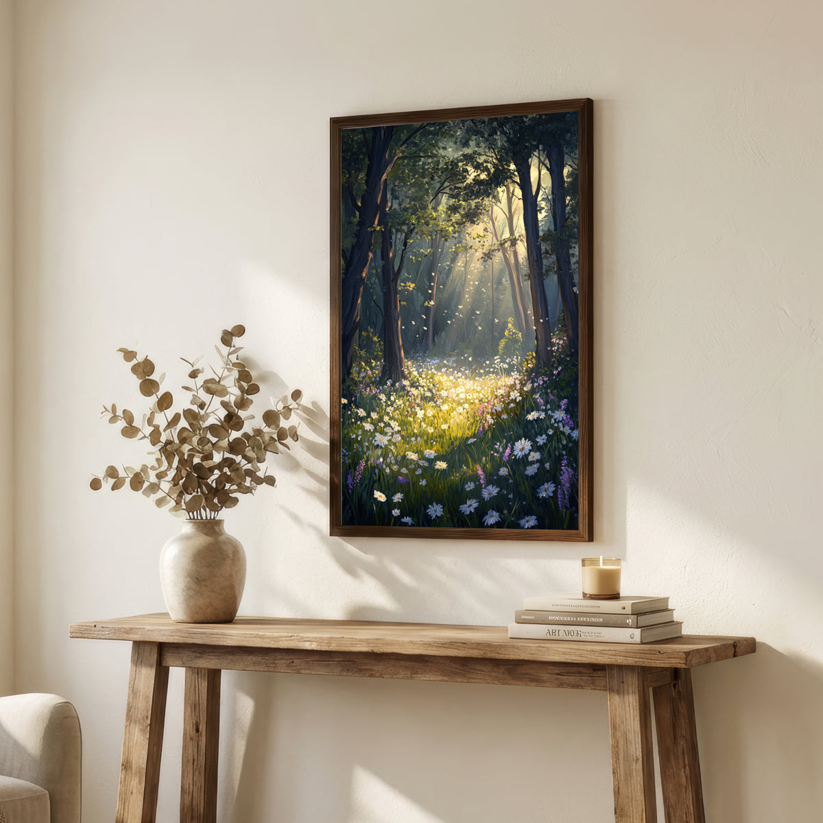 Sunlit Woodland Wildflower Art Print