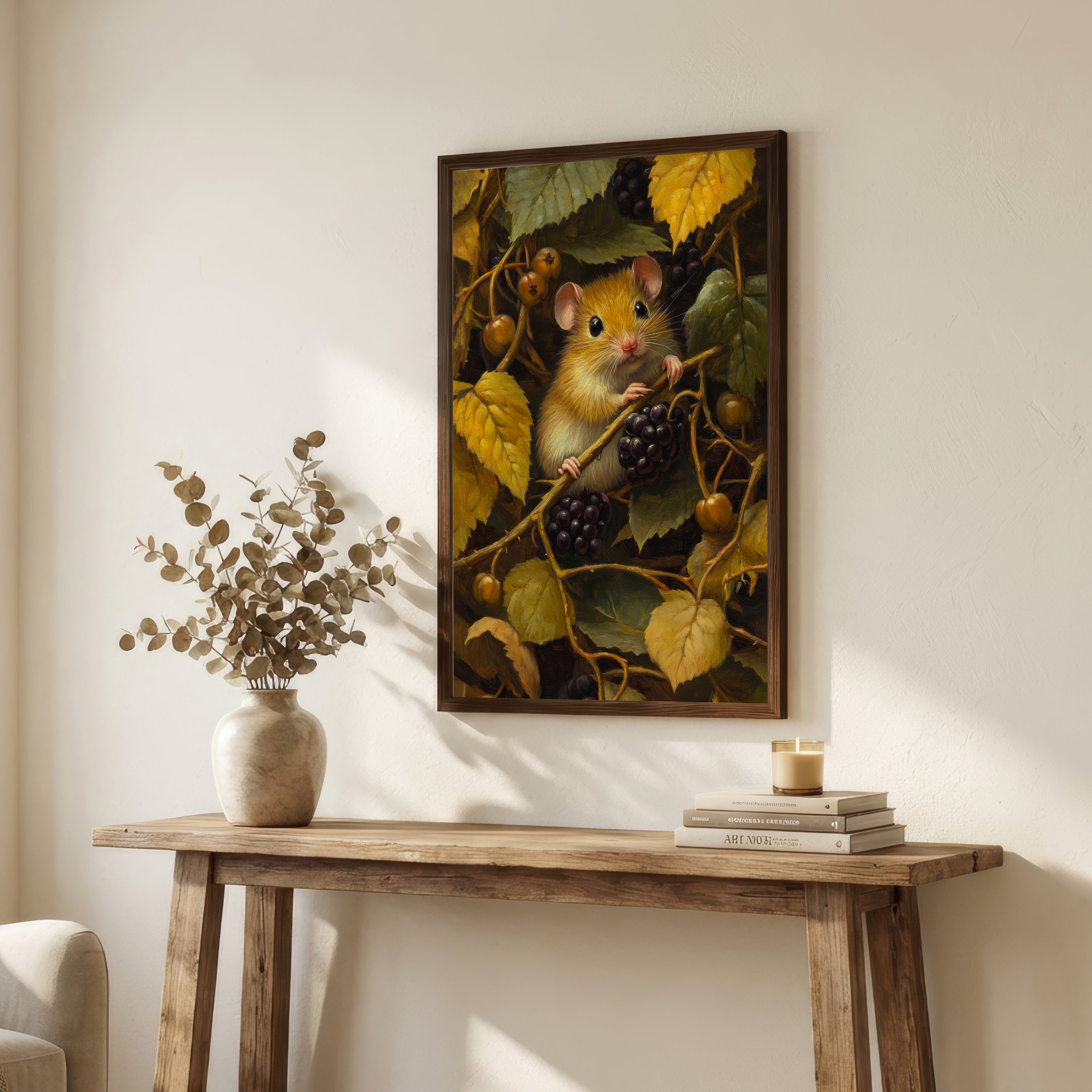 Mouse Among Grapevines Art Print
