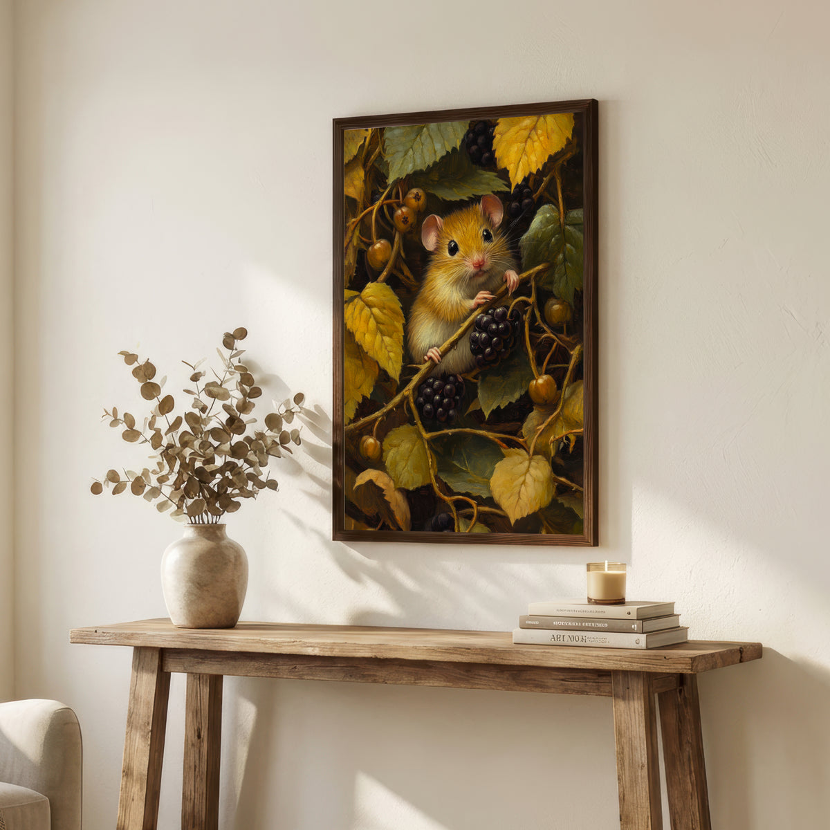 Mouse Among Grapevines Art Print