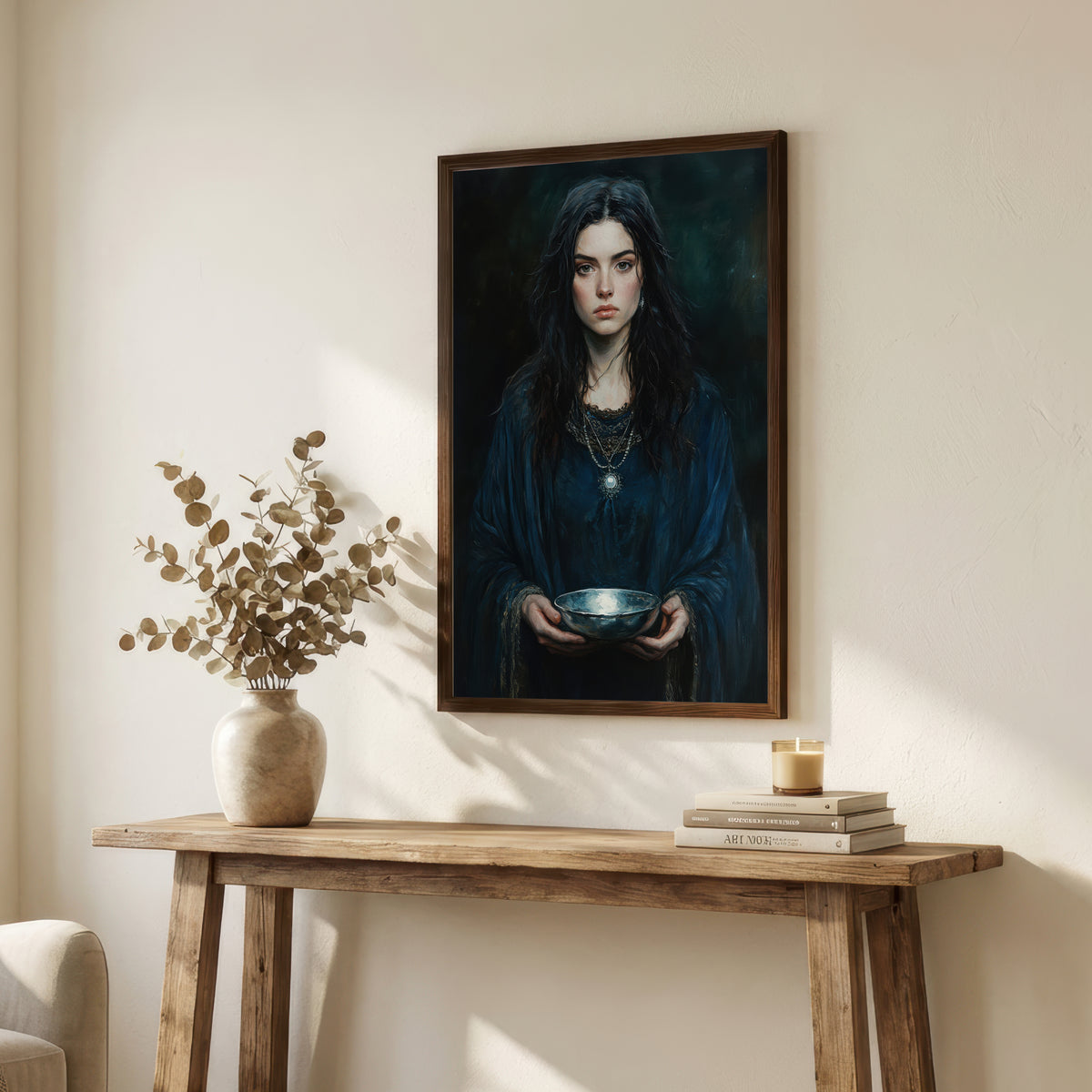 Gothic Woman with Bowl Art Print