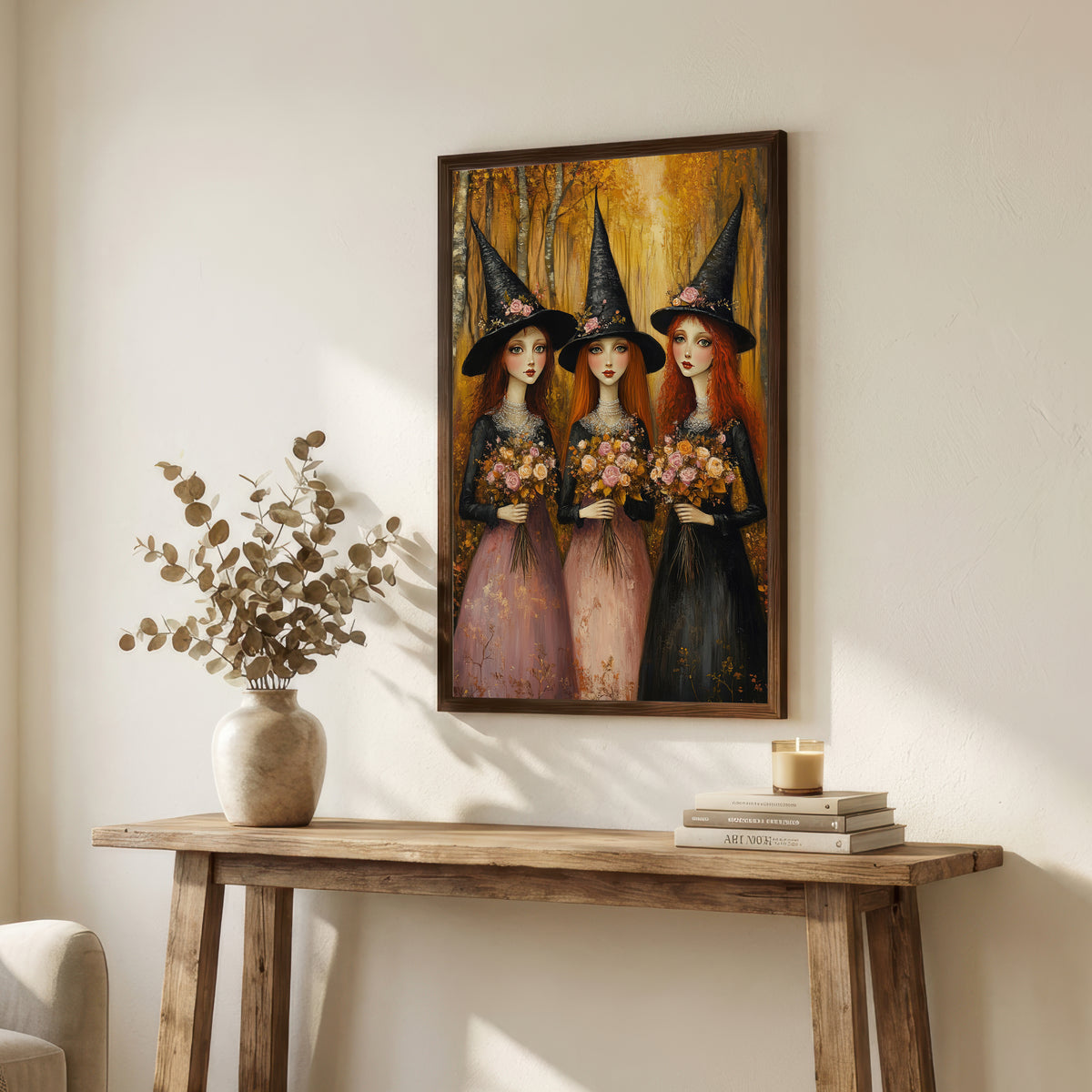 Three Witches Floral Art Print
