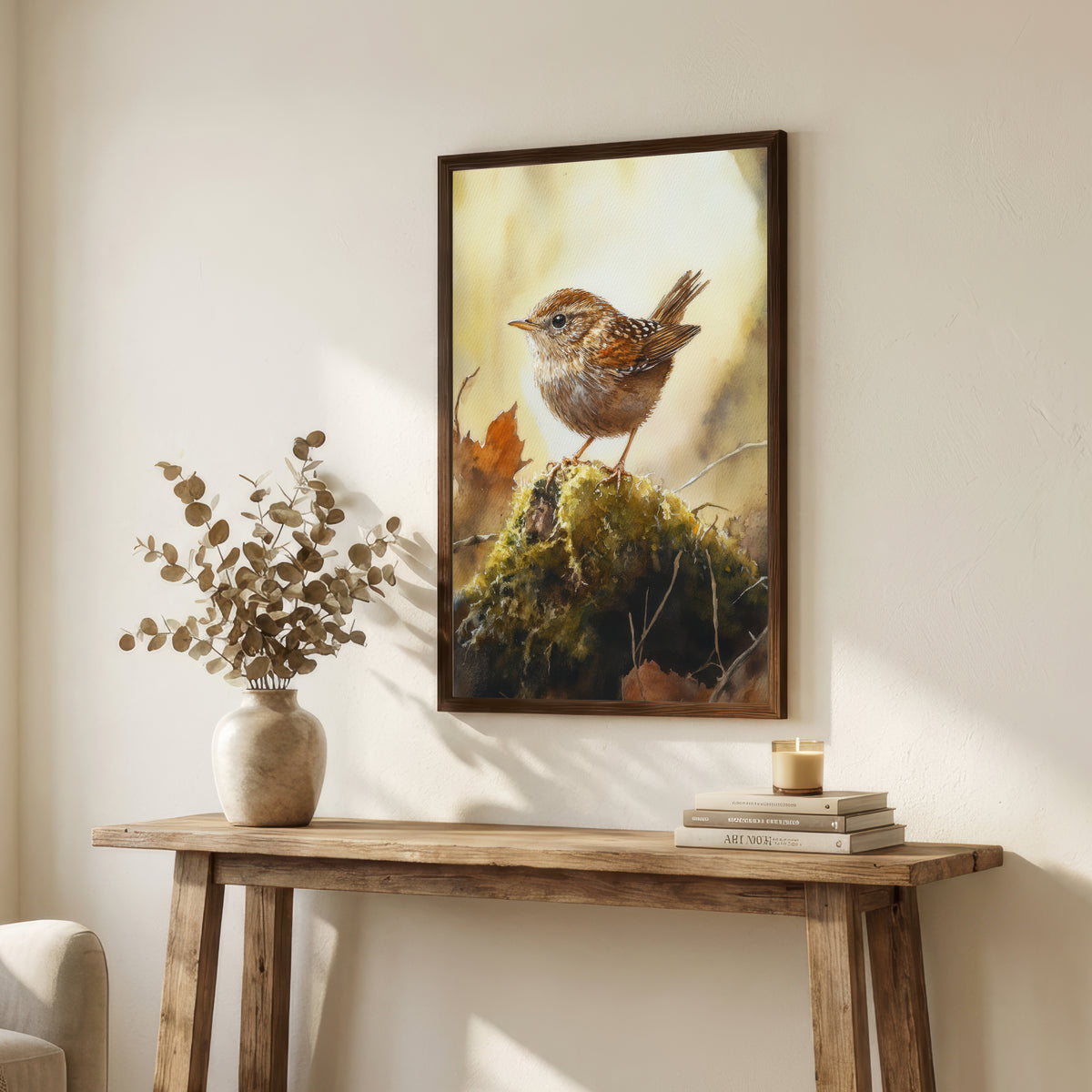 Brown Wren Watercolour Art Print