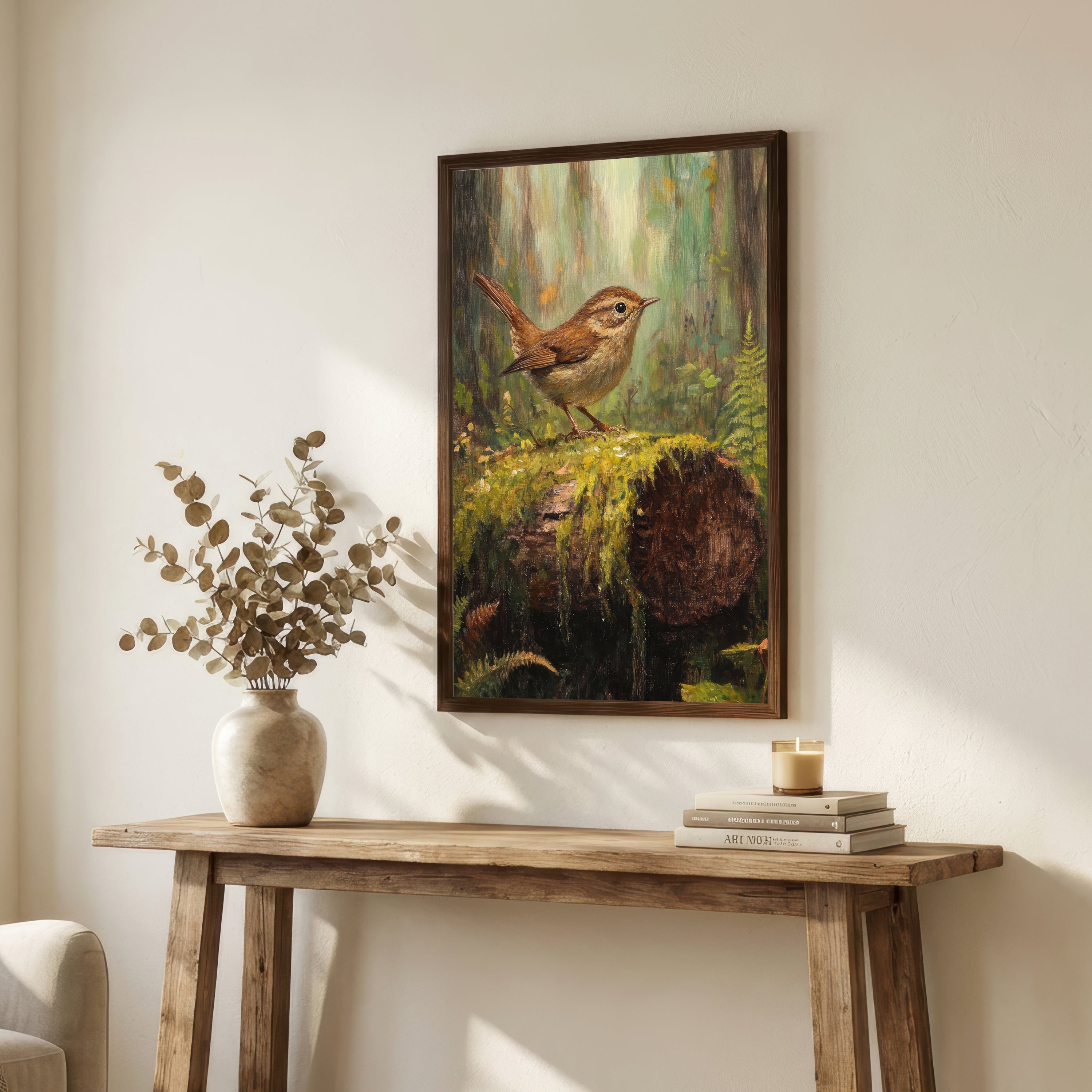 Woodland Wren Painterly Art Print