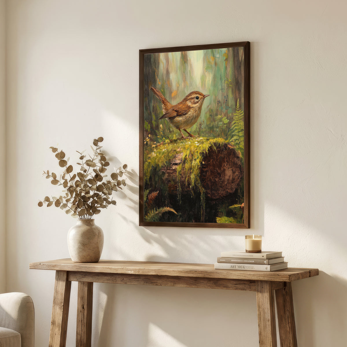 Woodland Wren Painterly Art Print