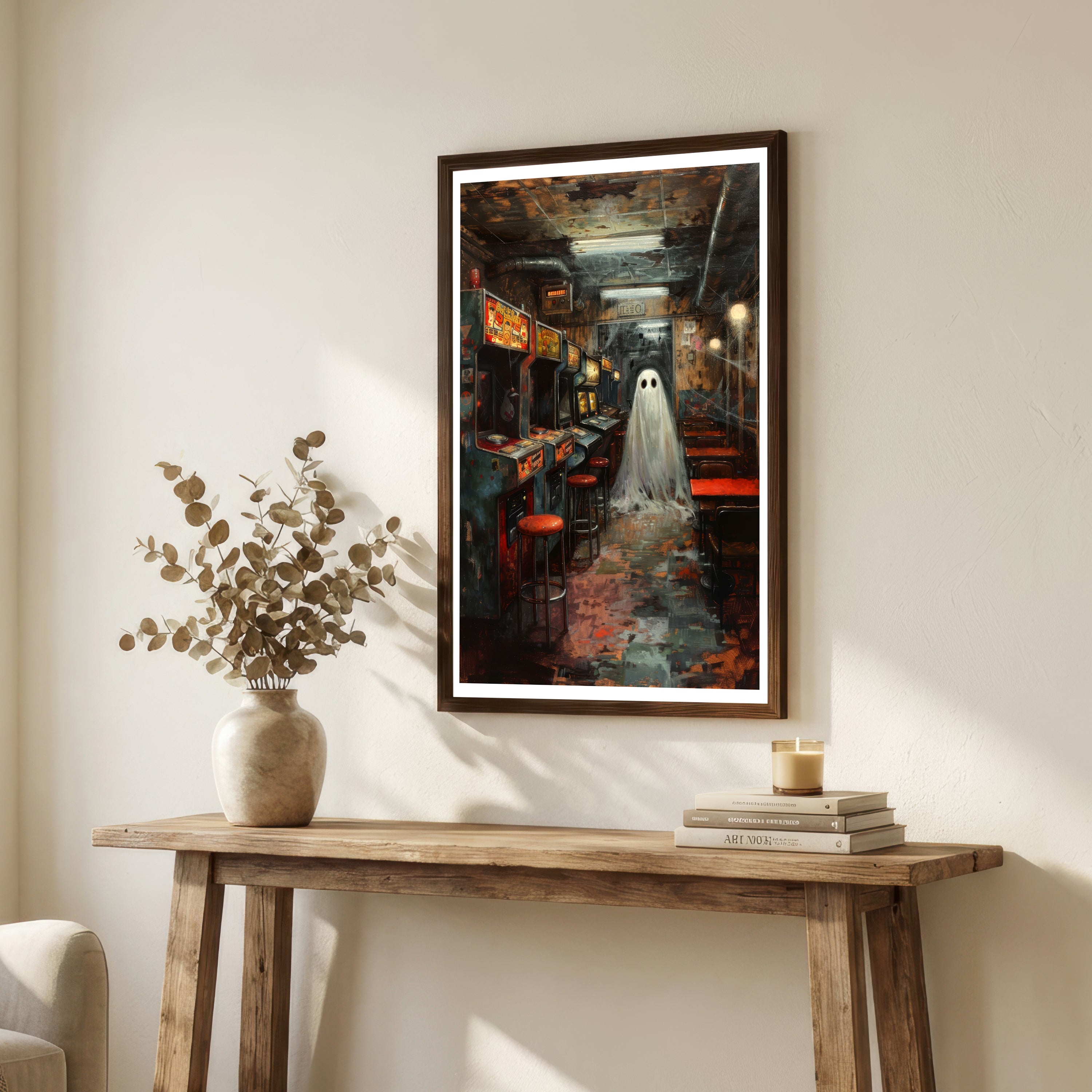 Haunted Arcade Ghost Art Print