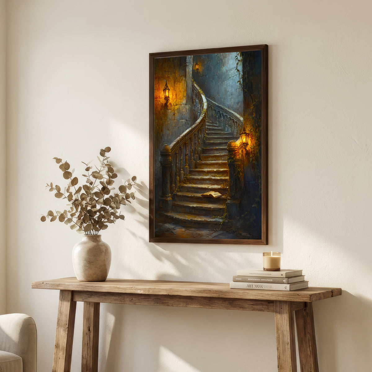 Gothic Lantern Staircase Art Print