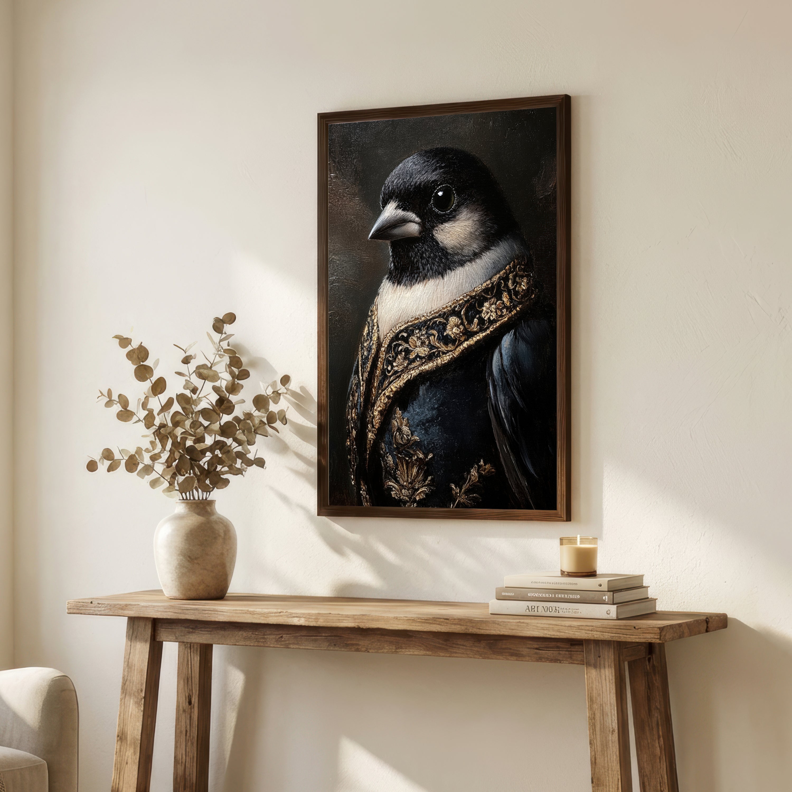 Gothic Magpie Portrait Art Print