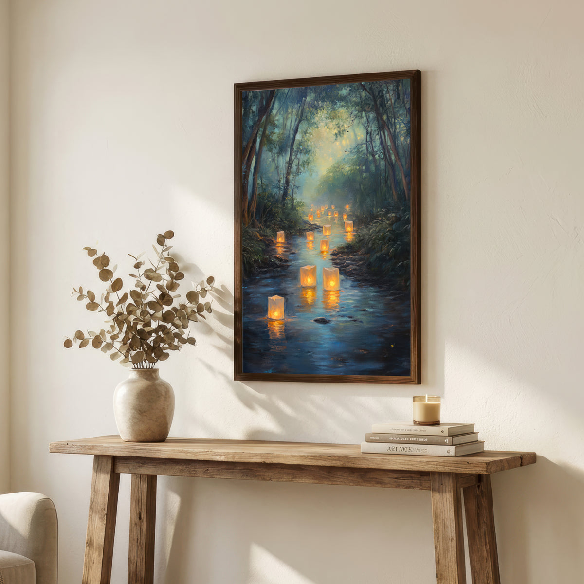 Floating Lantern Forest Art Print