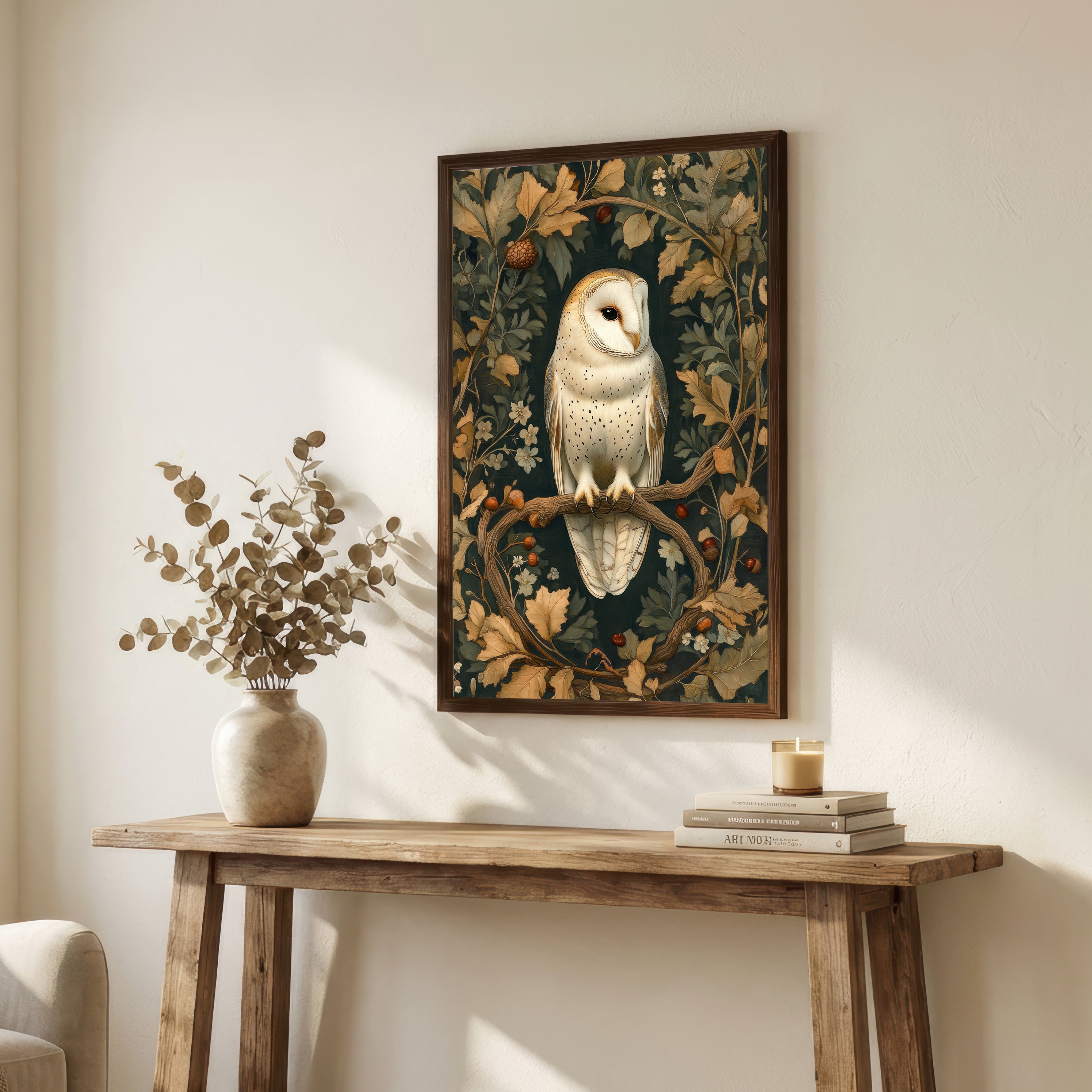 Barn Owl Botanical Art Print