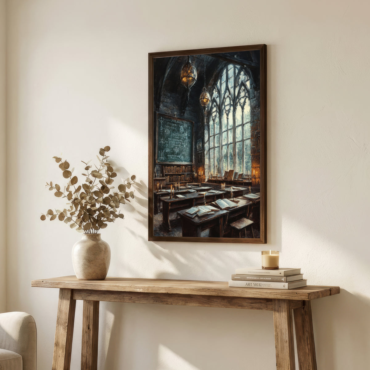 Gothic Candlelit Study Art Print