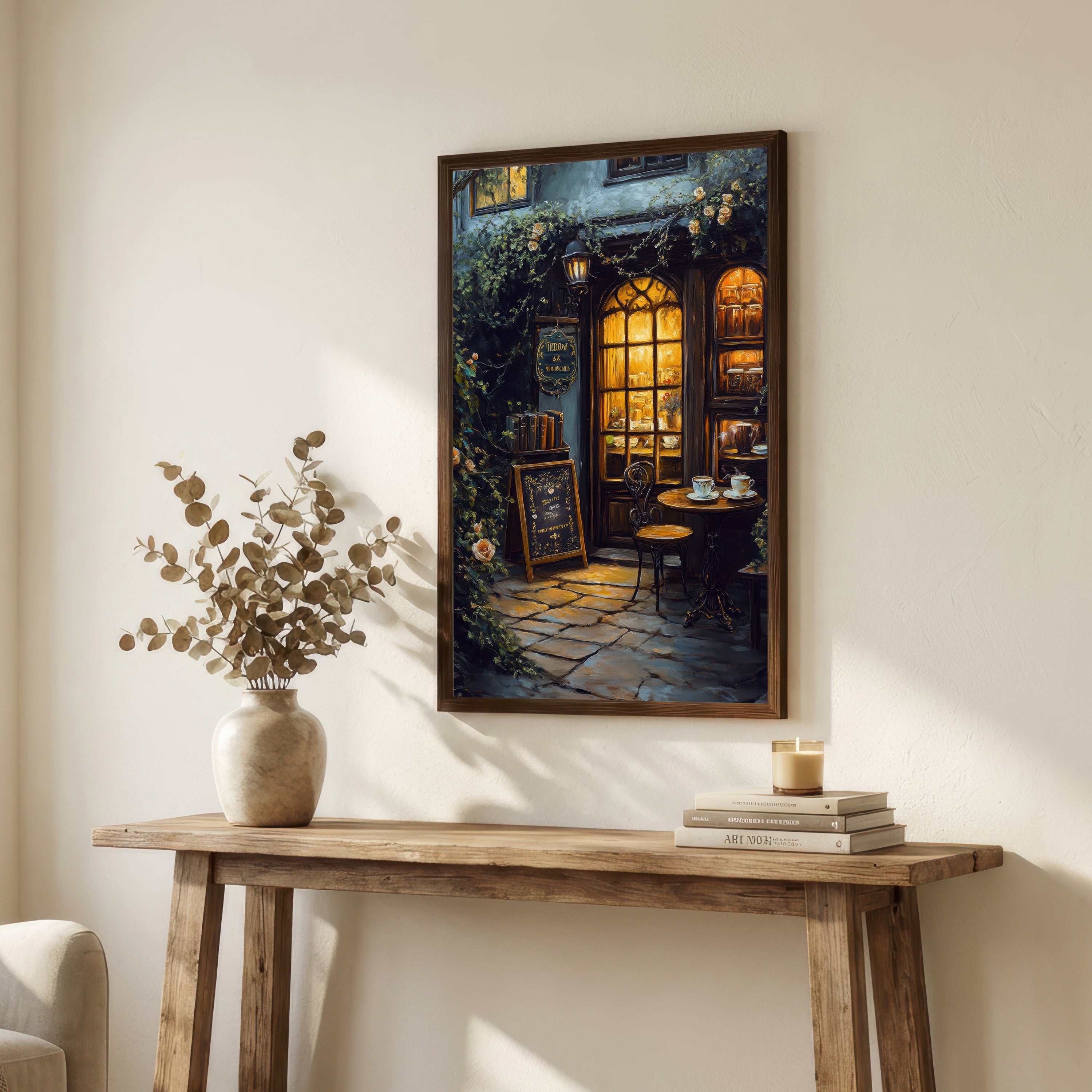 Ivy-Covered Tea Shop Art Print