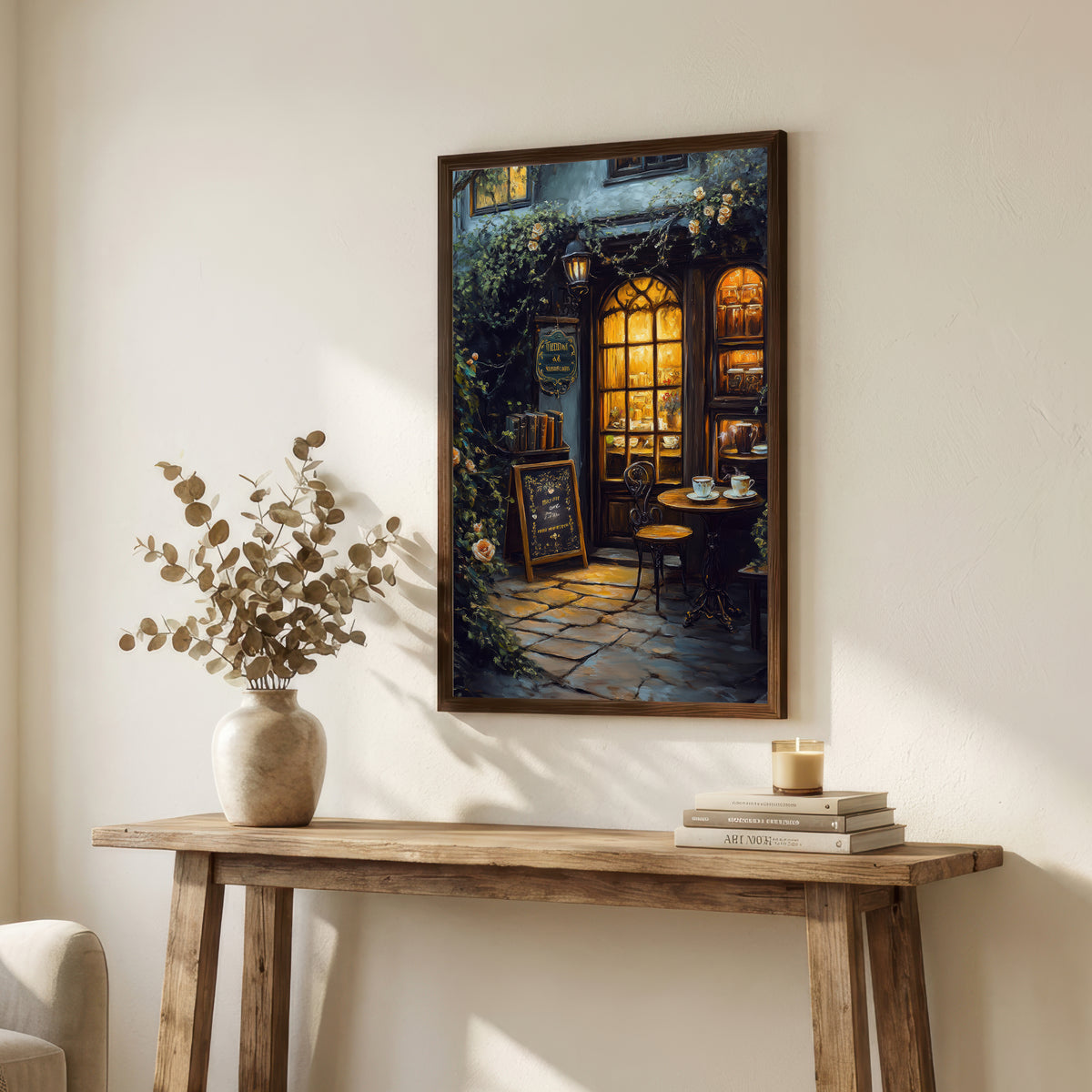 Ivy-Covered Tea Shop Art Print