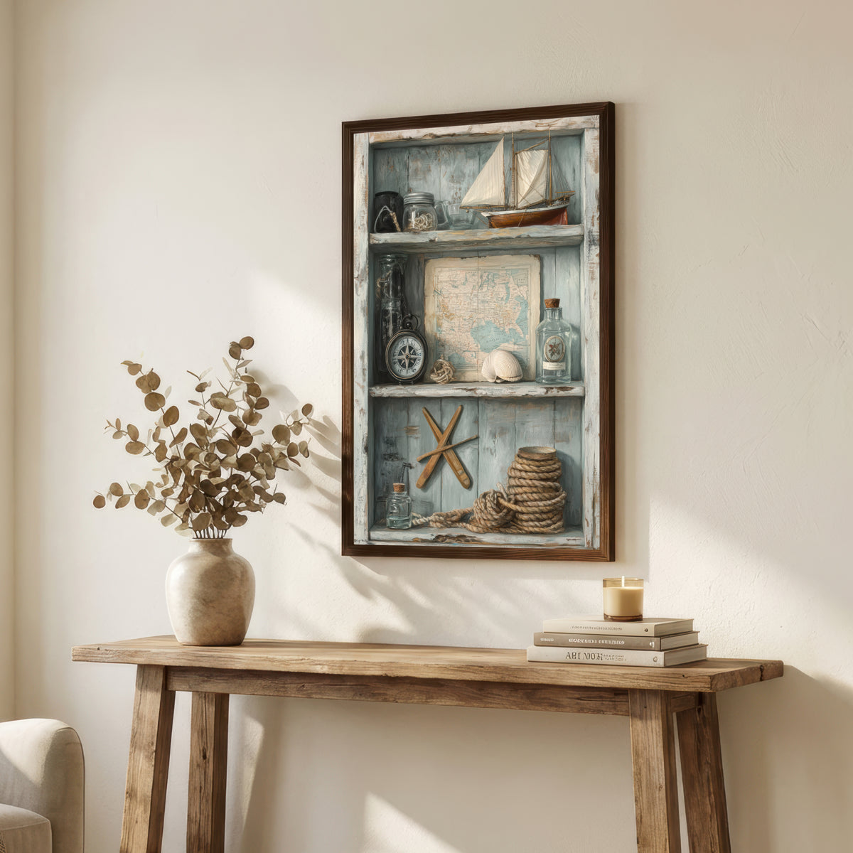 Vintage Nautical Shelf Art Print