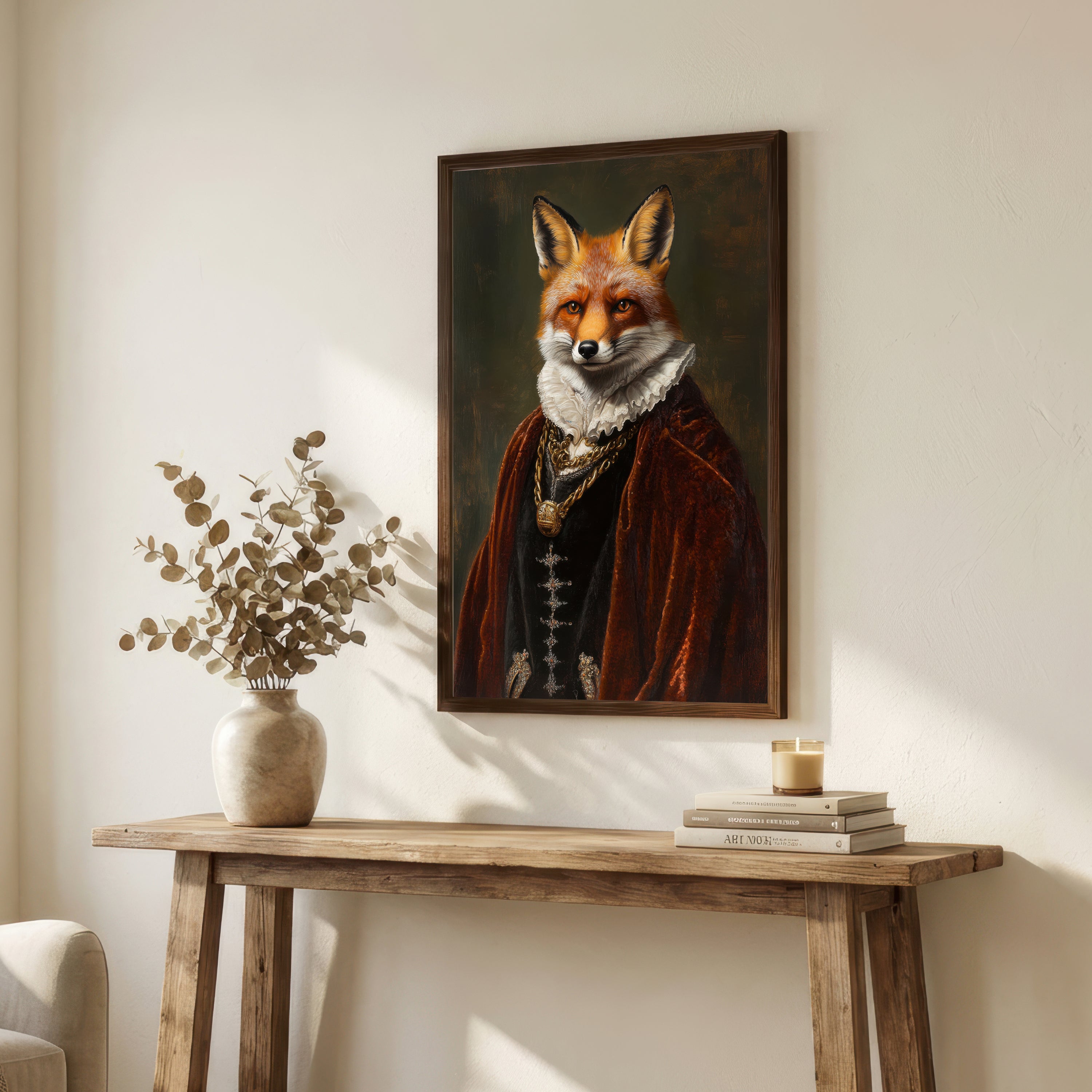 Aristocratic Fox Dark Academia Art Print
