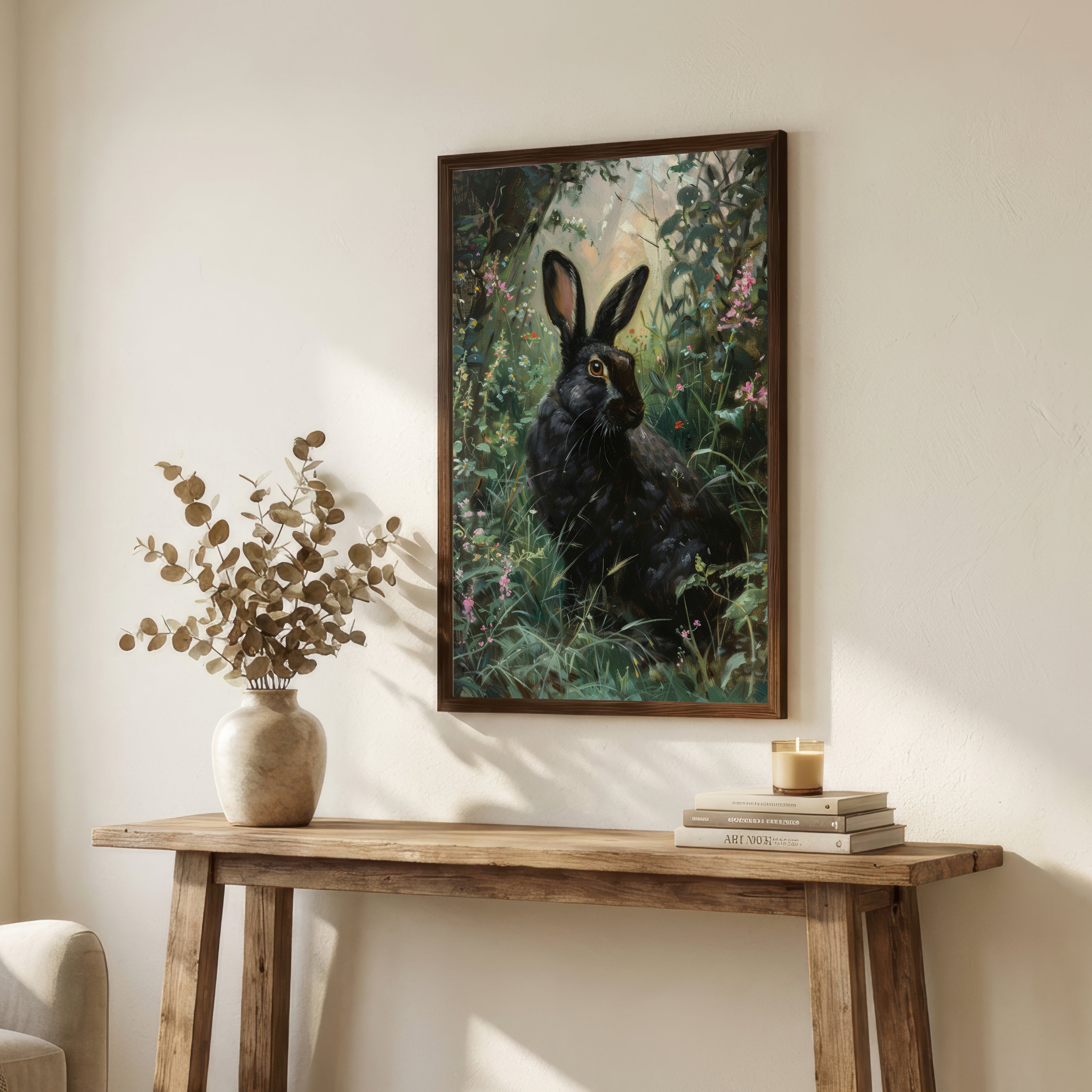Black Rabbit Meadow Art Print