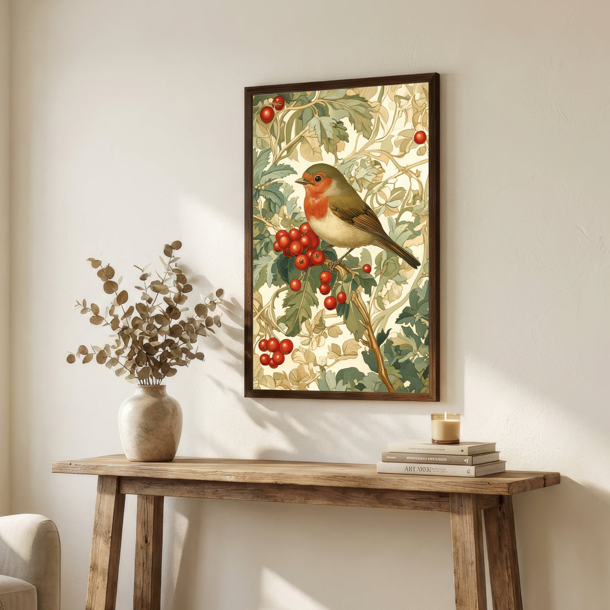 Robin Botanical Art Print