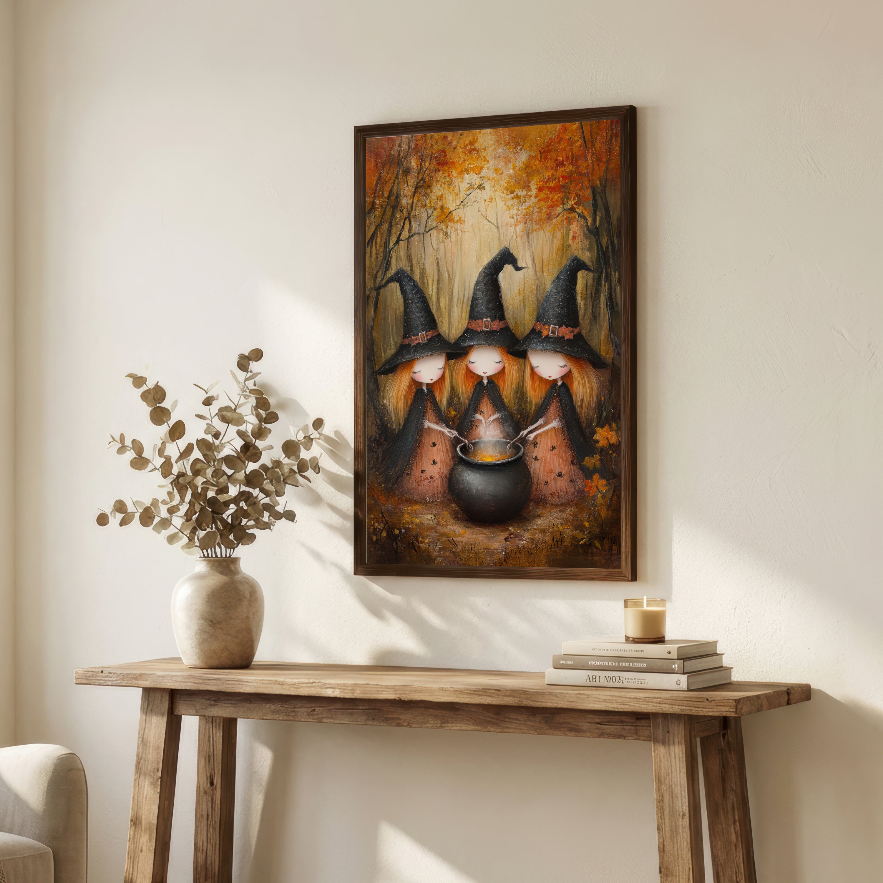 Three Witches Cauldron Art Print
