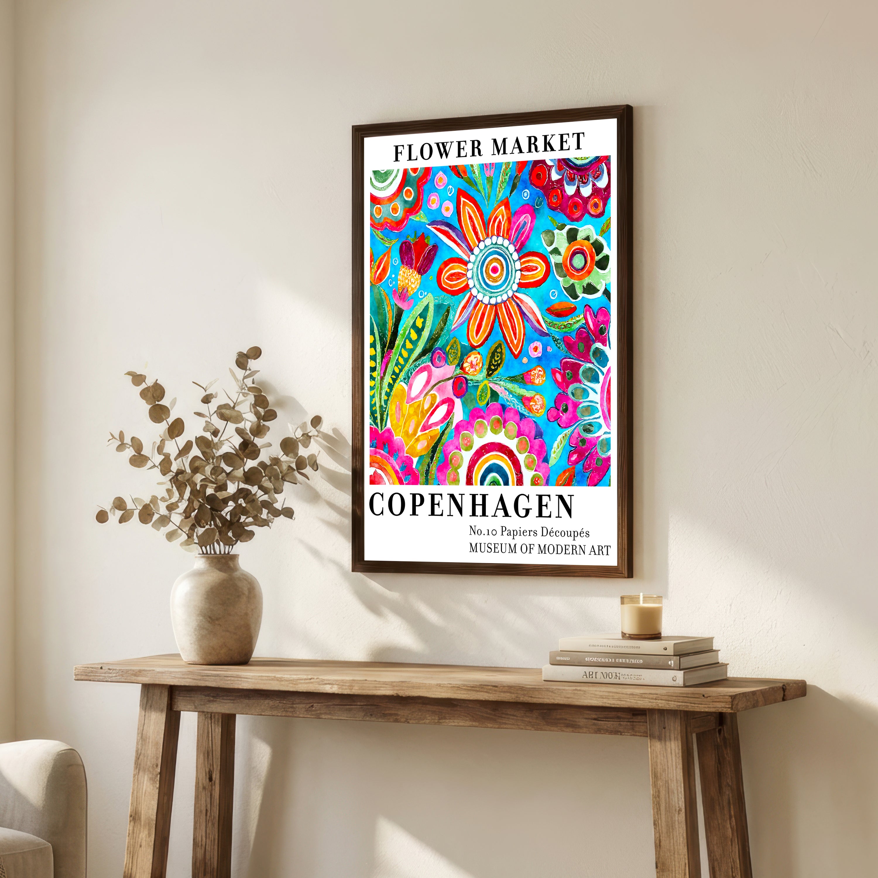 Colourful Floral Collage Art Print