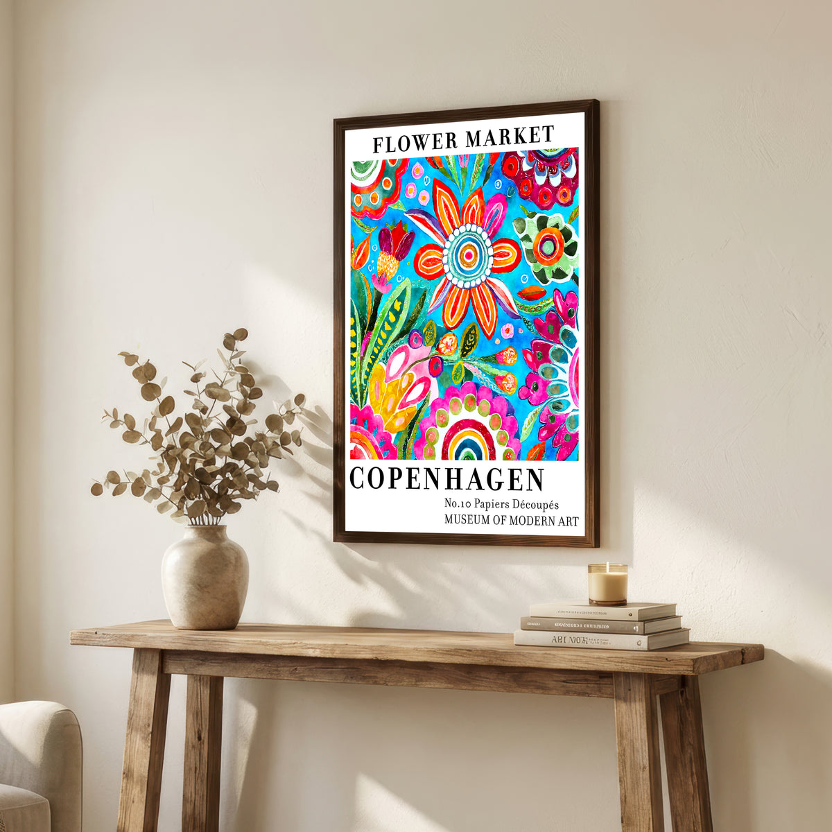 Colourful Floral Collage Art Print