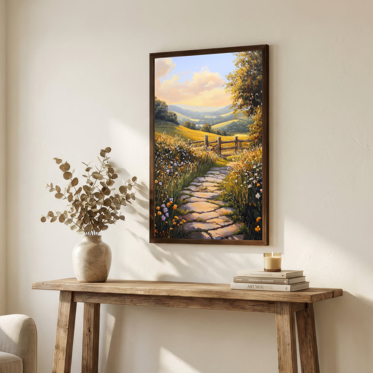 Wildflower Country Path Art Print