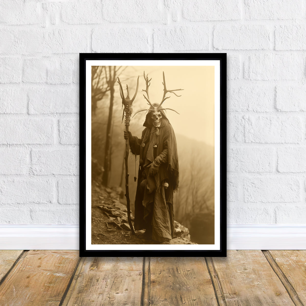 Antlered Skull Reaper Art Print
