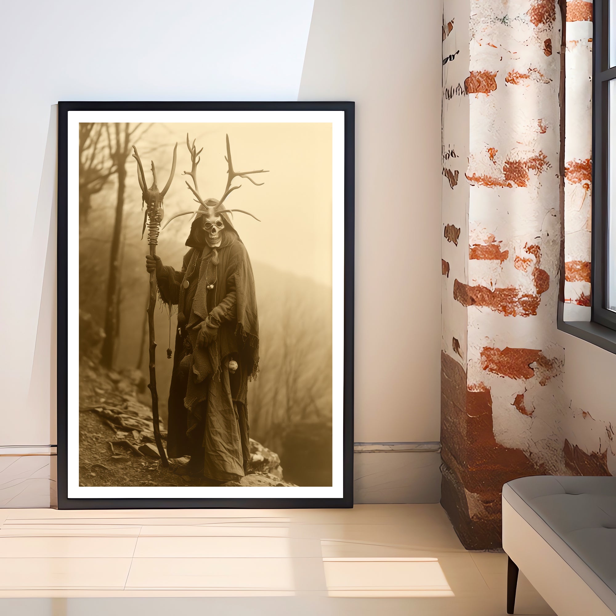 Antlered Skull Reaper Art Print
