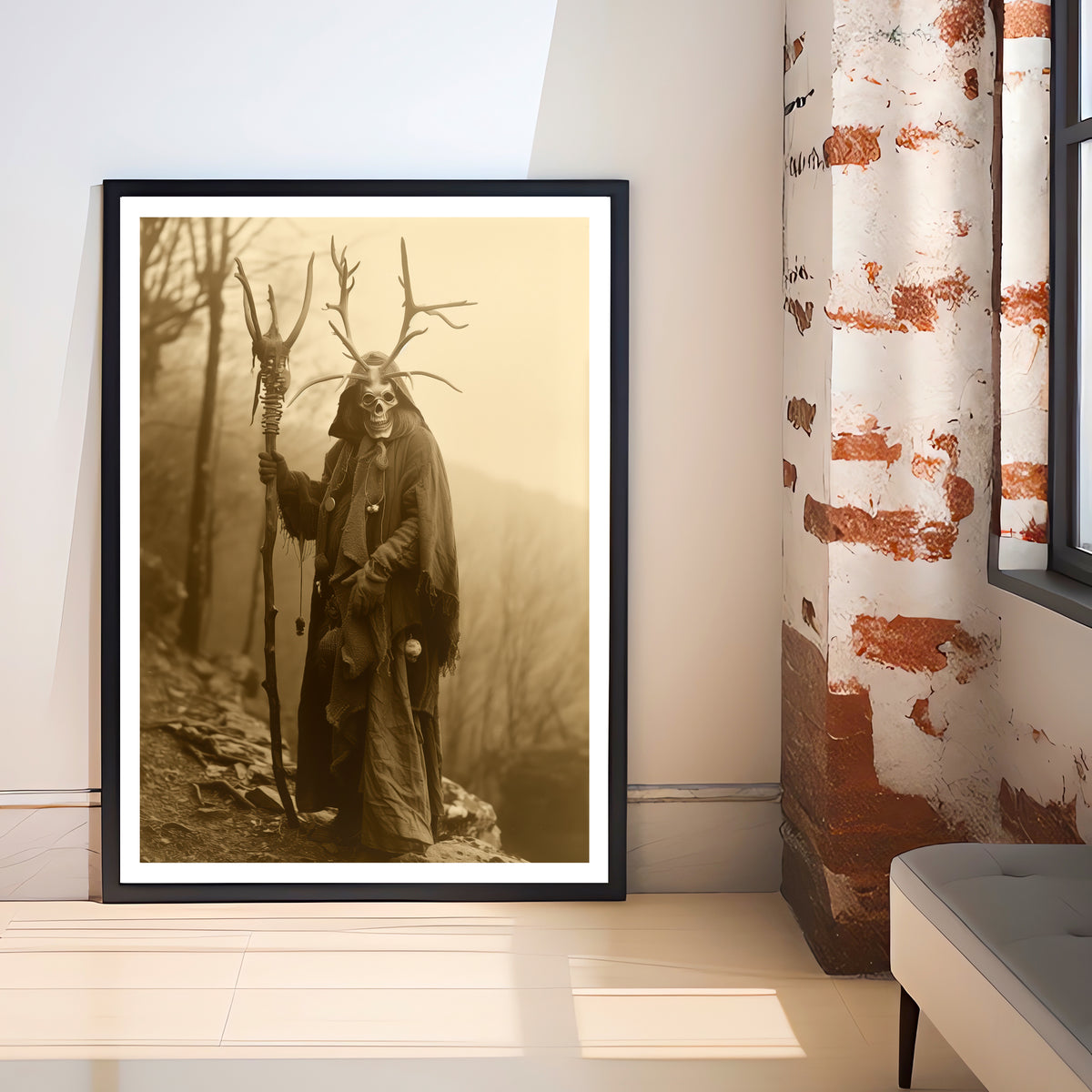 Antlered Skull Reaper Art Print