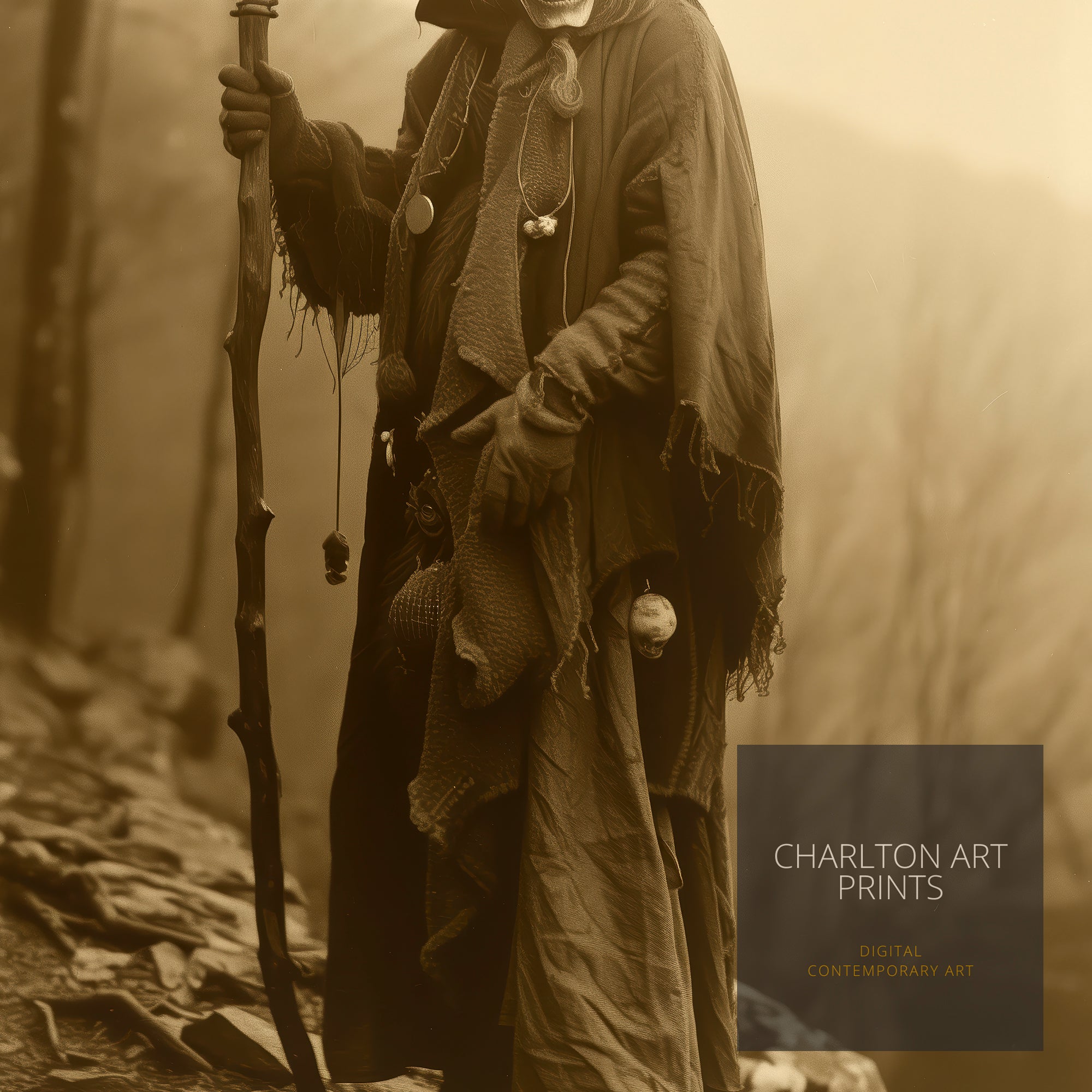 Antlered Skull Reaper Art Print