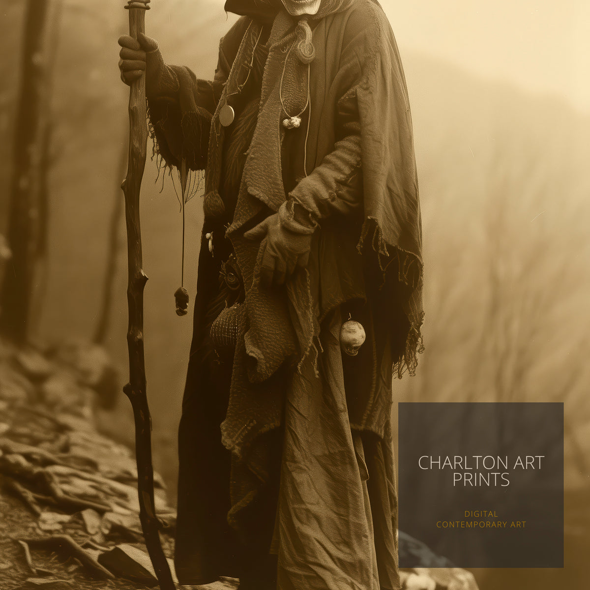 Antlered Skull Reaper Art Print