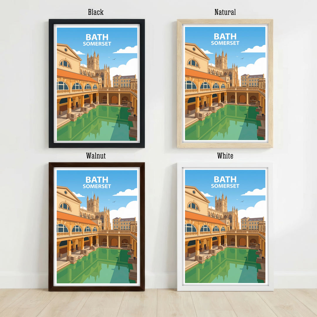 Bath Somerset Travel Poster Print: Georgian Architecture Wall Art