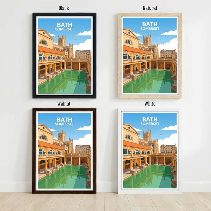 Bath Somerset Travel Poster Print: Georgian Architecture Wall Art