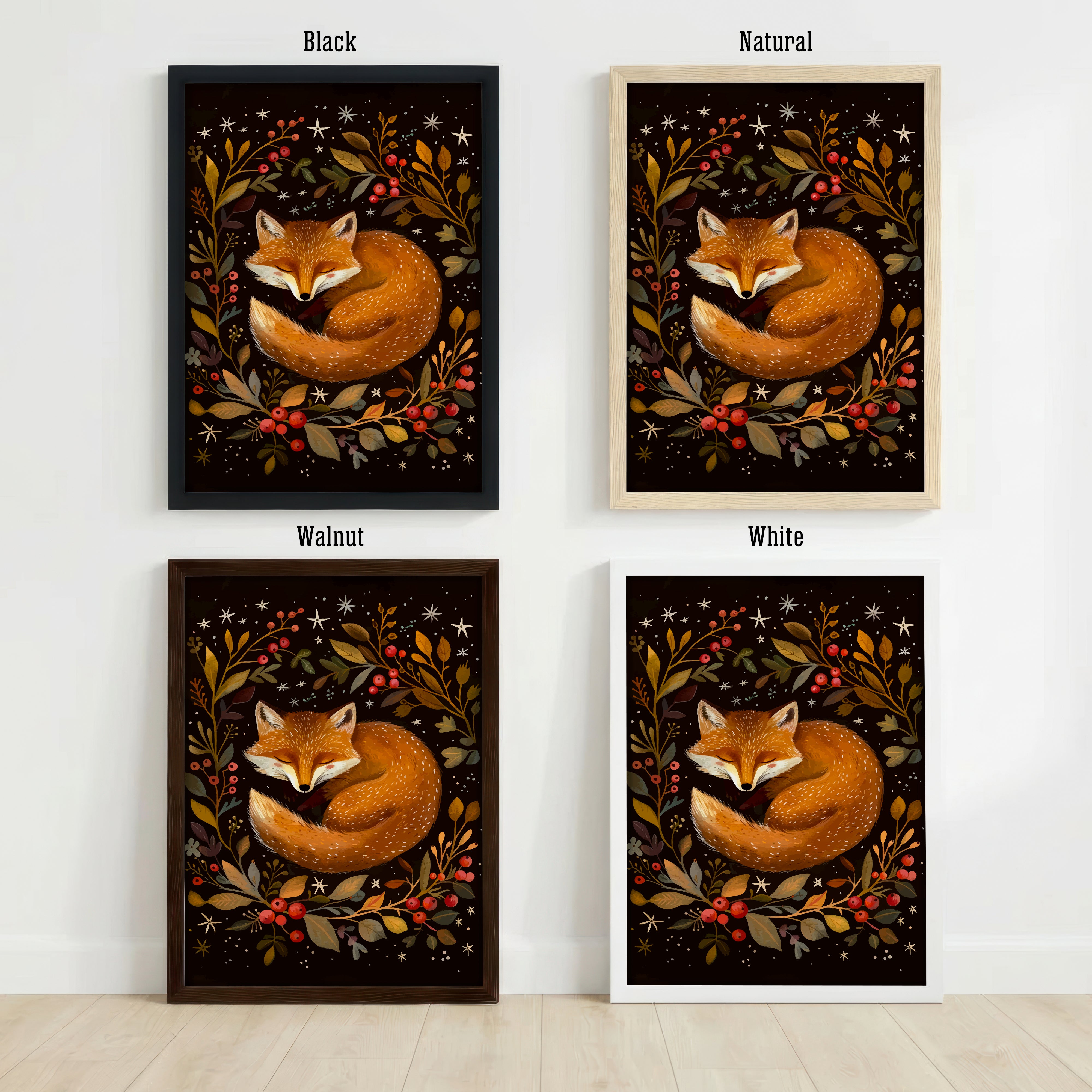 Sleeping Fox Woodland Art Print