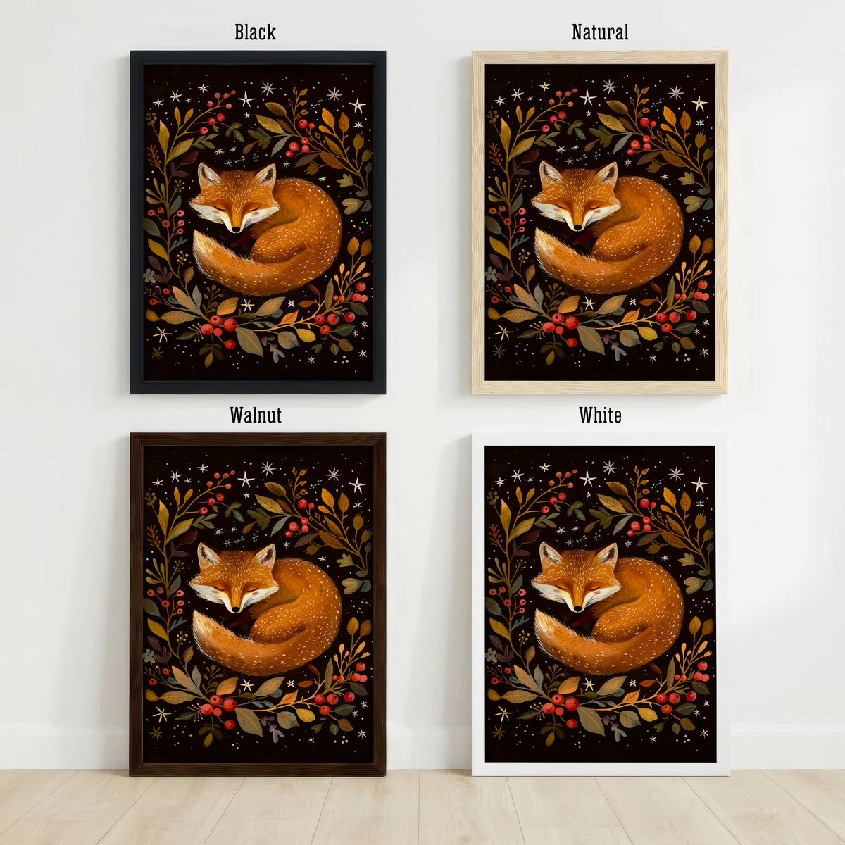 Sleeping Fox Woodland Art Print