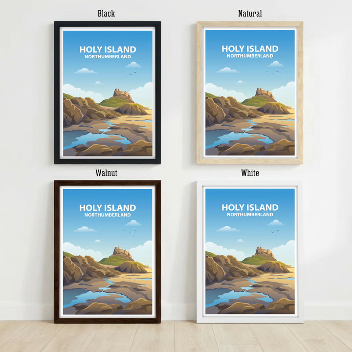 Holy Island Northumberland Coastal Landscape Print – Lindisfarne Castle Wall Art