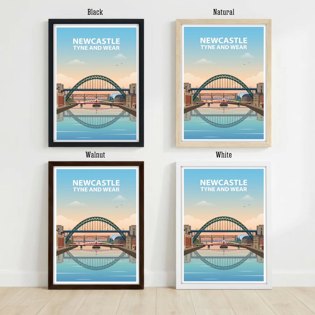 Newcastle Tyne and Wear Print: Tyne Bridge Skyline Art Poster