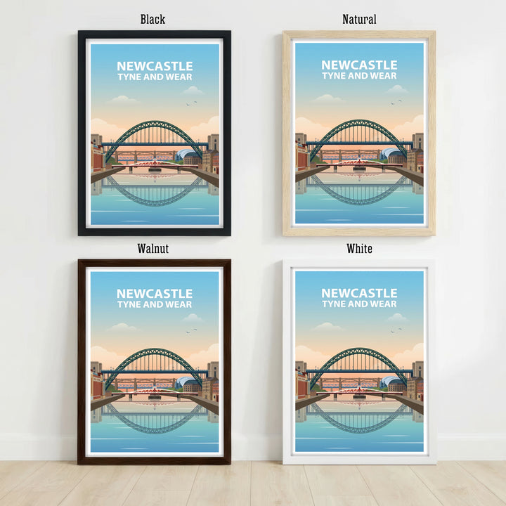 Newcastle Tyne and Wear Print: Tyne Bridge Skyline Art Poster