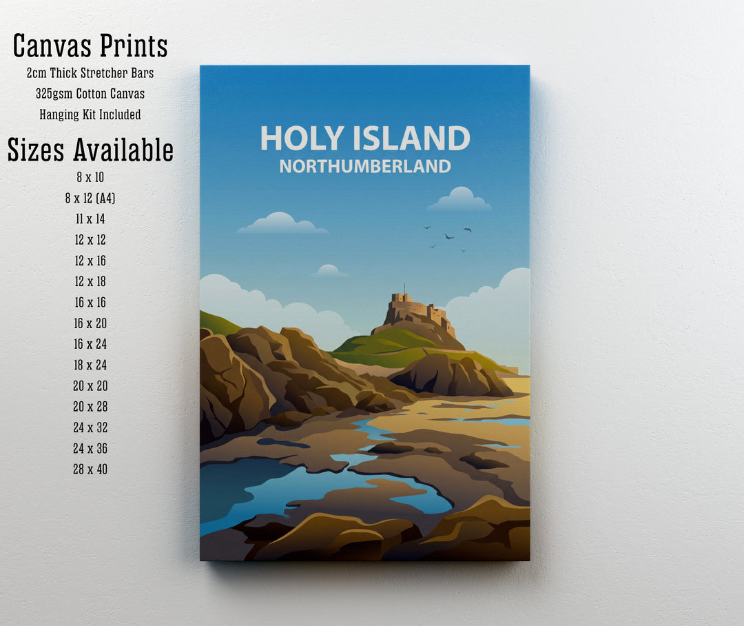 Holy Island Northumberland Coastal Landscape Print – Lindisfarne Castle Wall Art