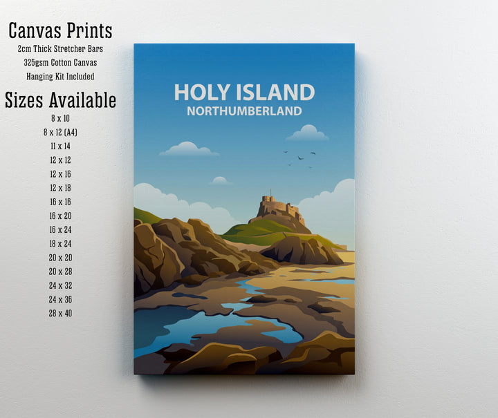 Holy Island Northumberland Coastal Landscape Print – Lindisfarne Castle Wall Art