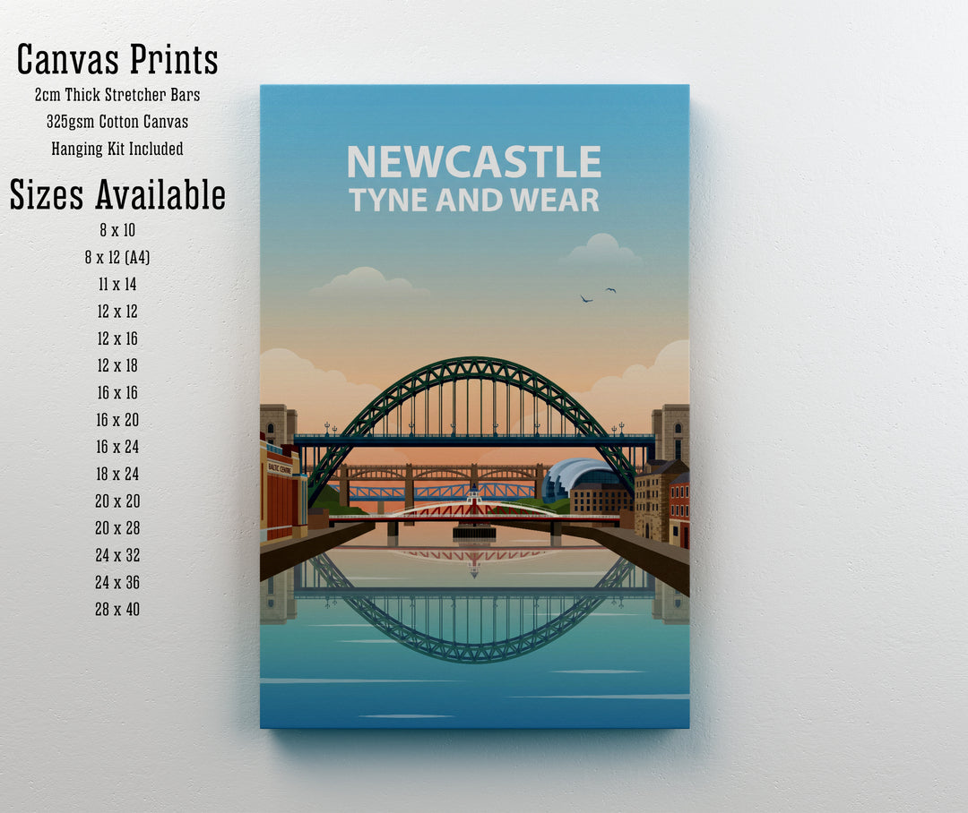Newcastle Tyne and Wear Print: Tyne Bridge Skyline Art Poster