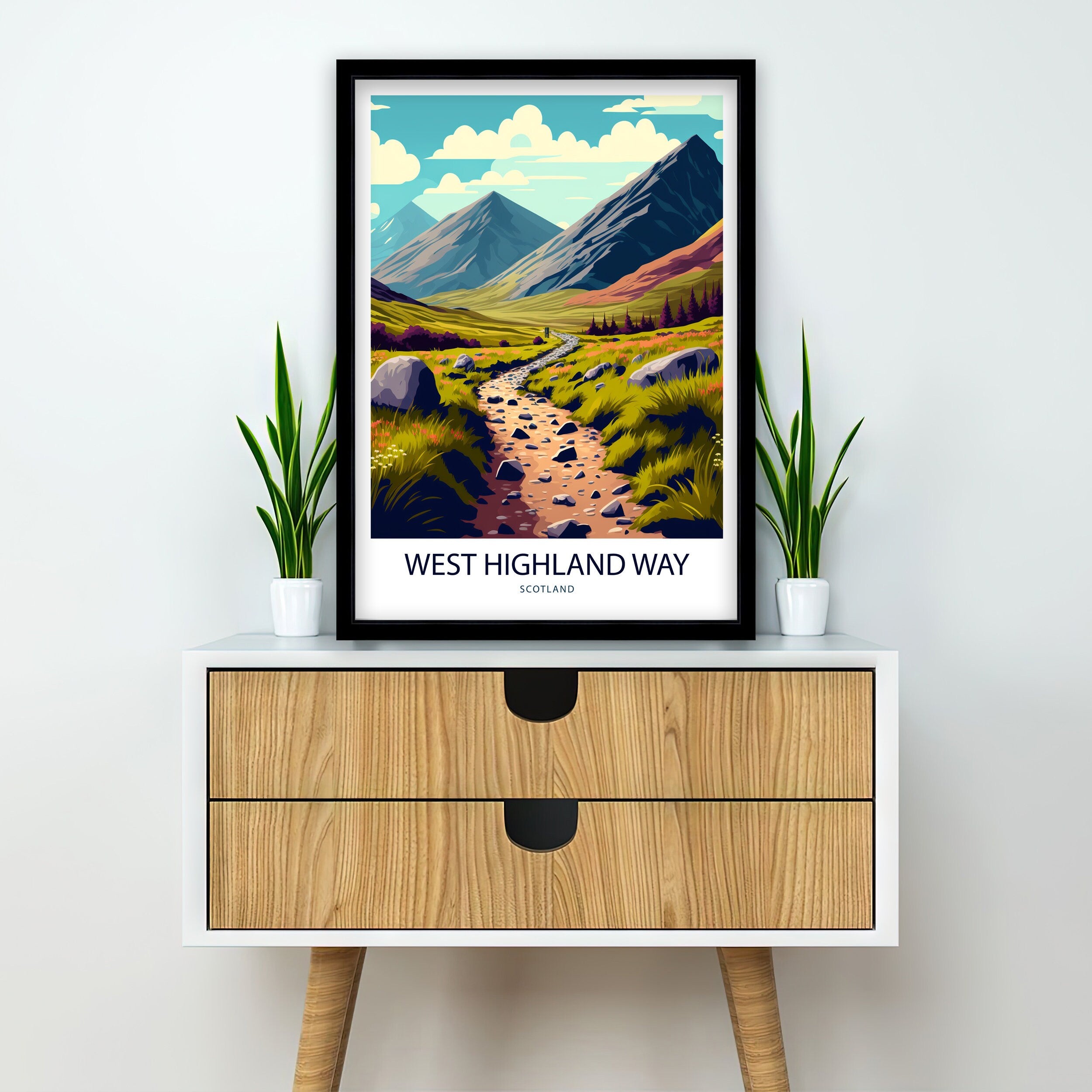 West Highland Way Scotland Art Print, Travel Poster