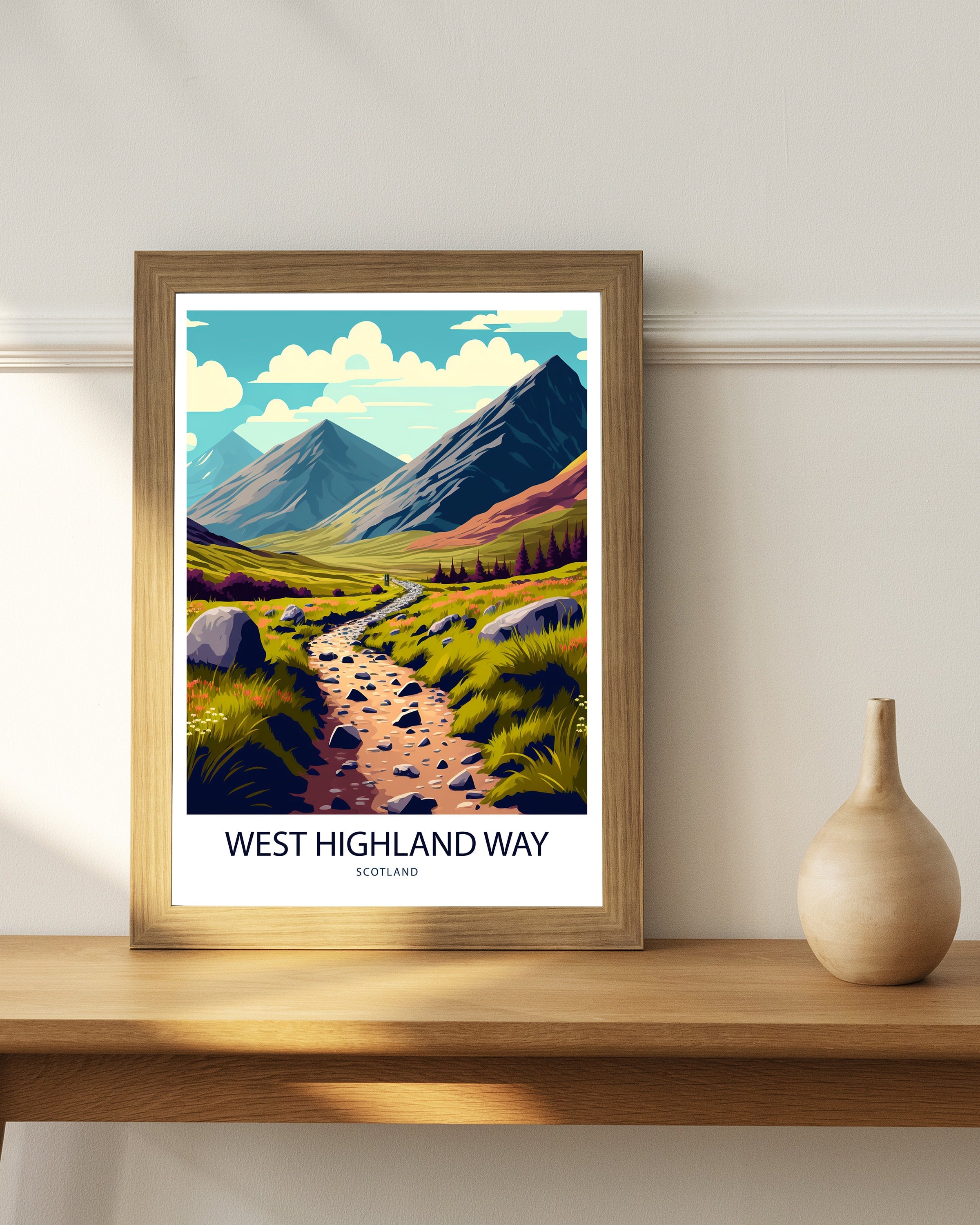 West Highland Way Scotland Art Print, Travel Poster
