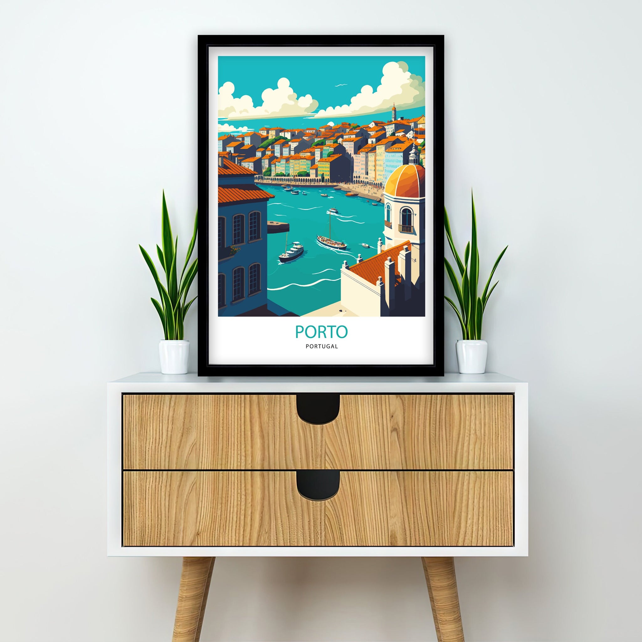 Porto Portugal Travel Poster, Coastal City Art Print