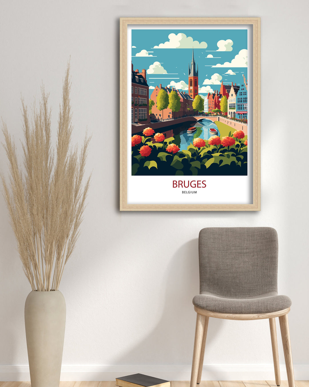 Bruges Belgium Travel Poster, Art Poster , Wall Art, Art Poster