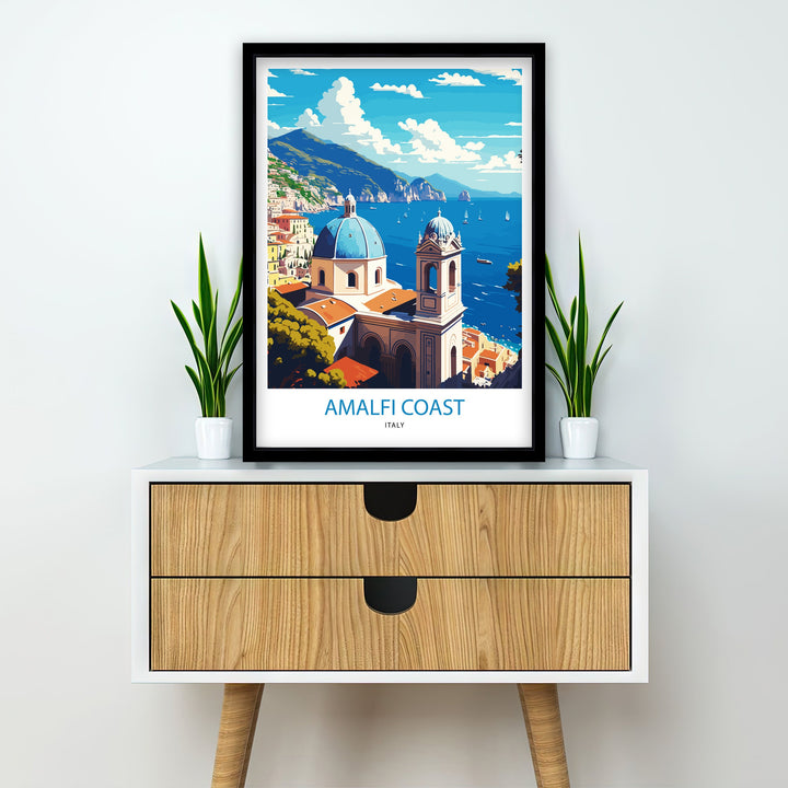 Amalfi Coast, Italy Travel Poster, Art Poster , Wall Art, Art Poster