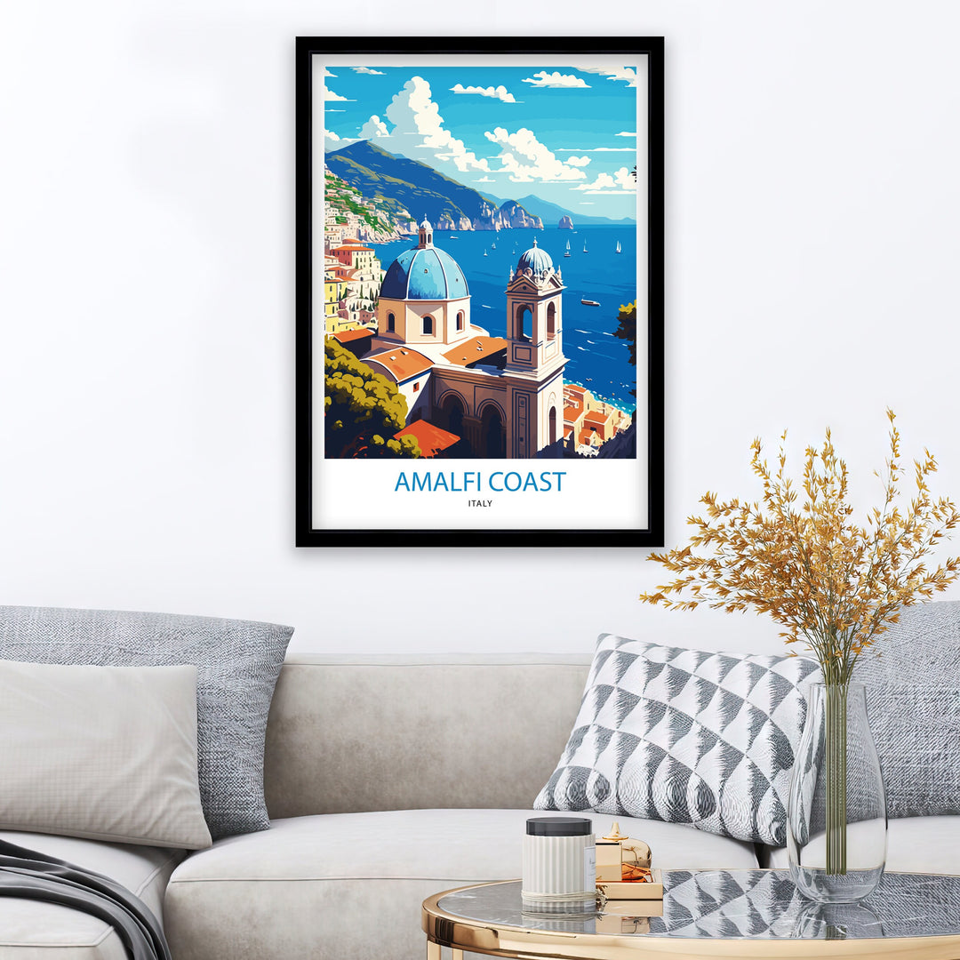 Amalfi Coast, Italy Travel Poster, Art Poster , Wall Art, Art Poster